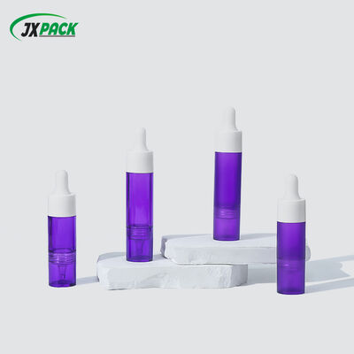 Garrafa cosmética de plástico de duas cabeças com estrutura desmontável e controlo preciso do volume em acabamento mate de 15 ml e 20 ml