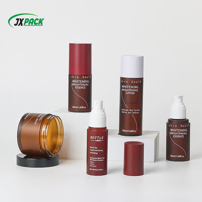 Fabricante de conjunto de frascos cosméticos PET âmbar | Spray, loção, frasco de toner e frasco de creme | Embalagem OEM